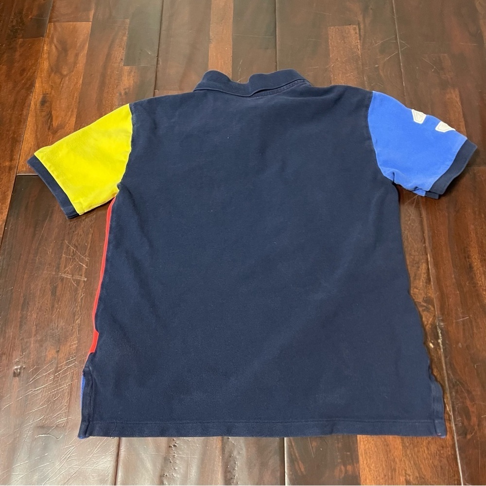 Polo Ralph Lauren Color Block Polo Boys Medium 10-12 Big Pony Cotton - Picture 7 of 9